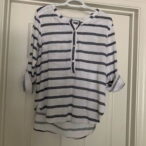 Blue & White Blouse